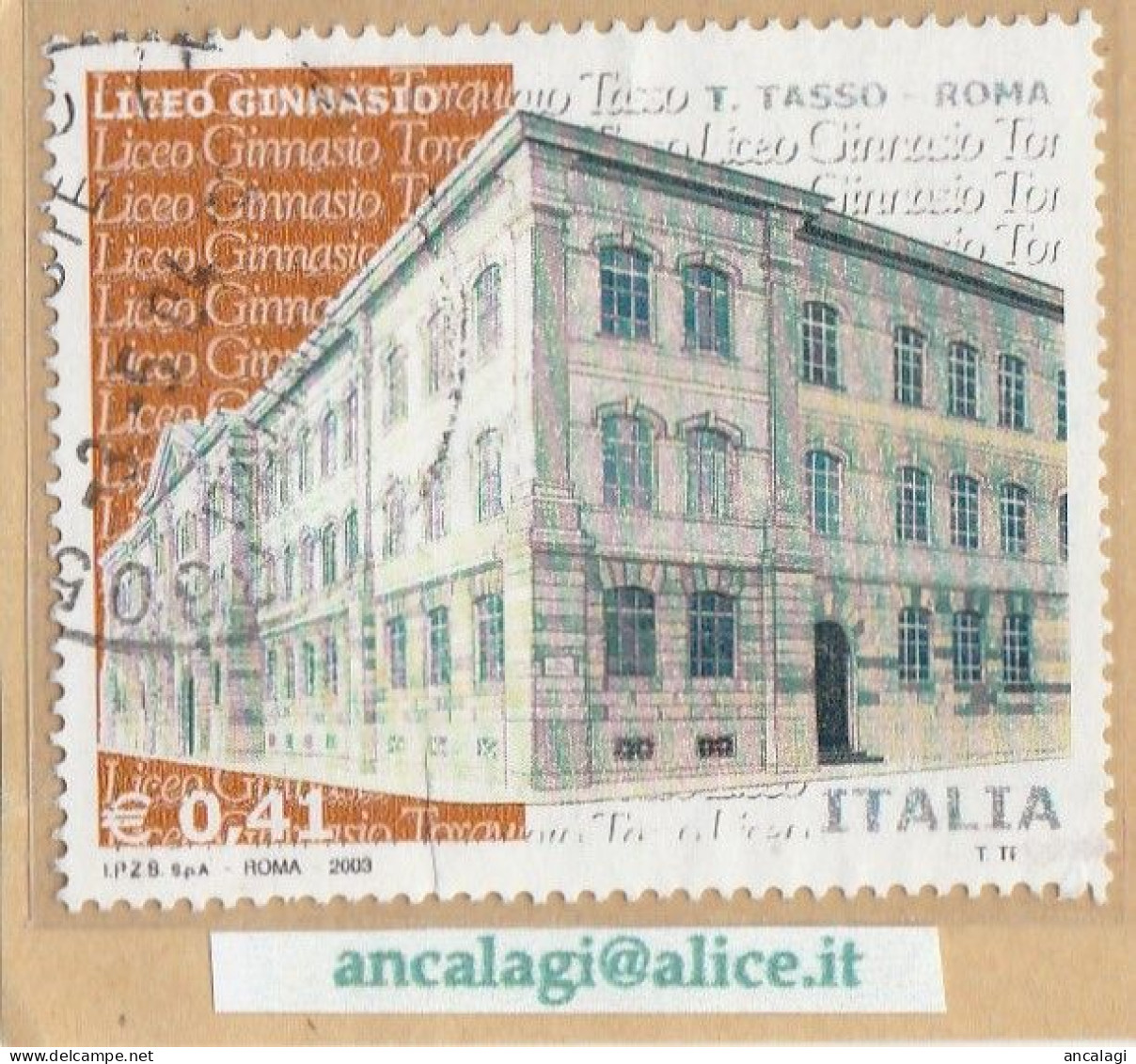 USATI ITALIA 2003 - Ref.0897A "GINNASO - T.TASSO, ROMA" 1 Val. - - 2001-10: Usados