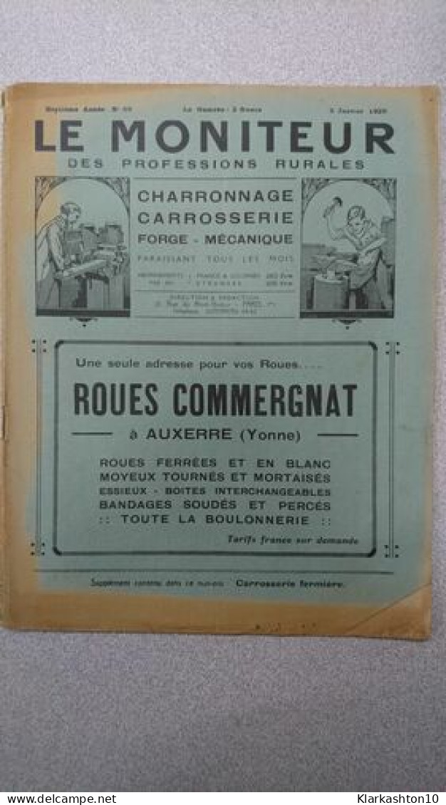 Le Moniteur Des Professions Rurales N.69 - Janvier 1929 - Ohne Zuordnung