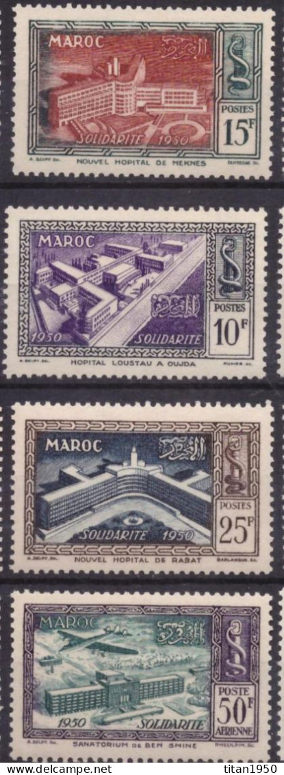 MAROC - 1951 - Hôpitaux Divers- Série 4 Timbres Neufs ** Cote 11,25 € - Ungebraucht