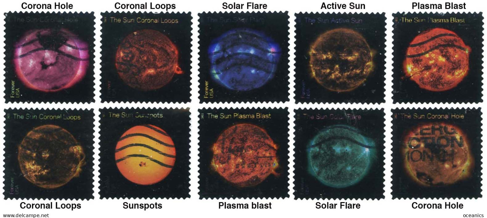 Etats-Unis / United States (Scott No.5598-5607 - Sun Science) (o) Set Of 10 - Used Stamps