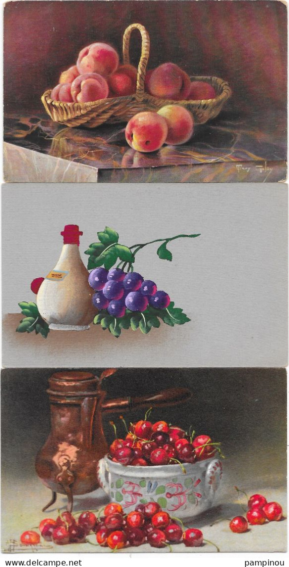 Beau Lot 12 Cpa Thème Les FRUITS - Cerises, Raisins, Pommes, Pèches, Bananes ++++ - Other & Unclassified