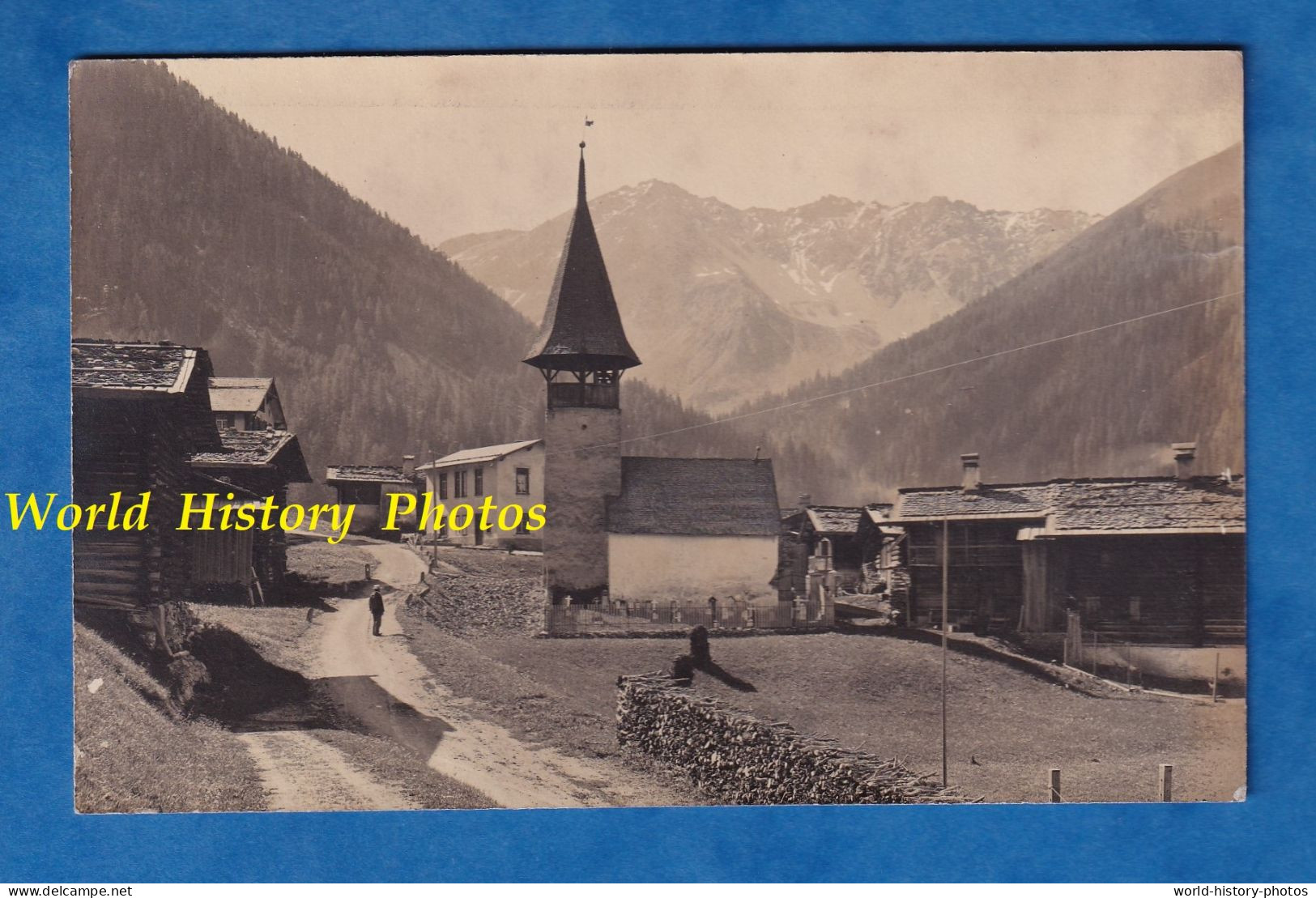 CPA Photo - MONSTEIN / Davos - Eglise / Kirche - Graubünden Suisse Montagne Alpes Alpen GR Grisons - Otros & Sin Clasificación