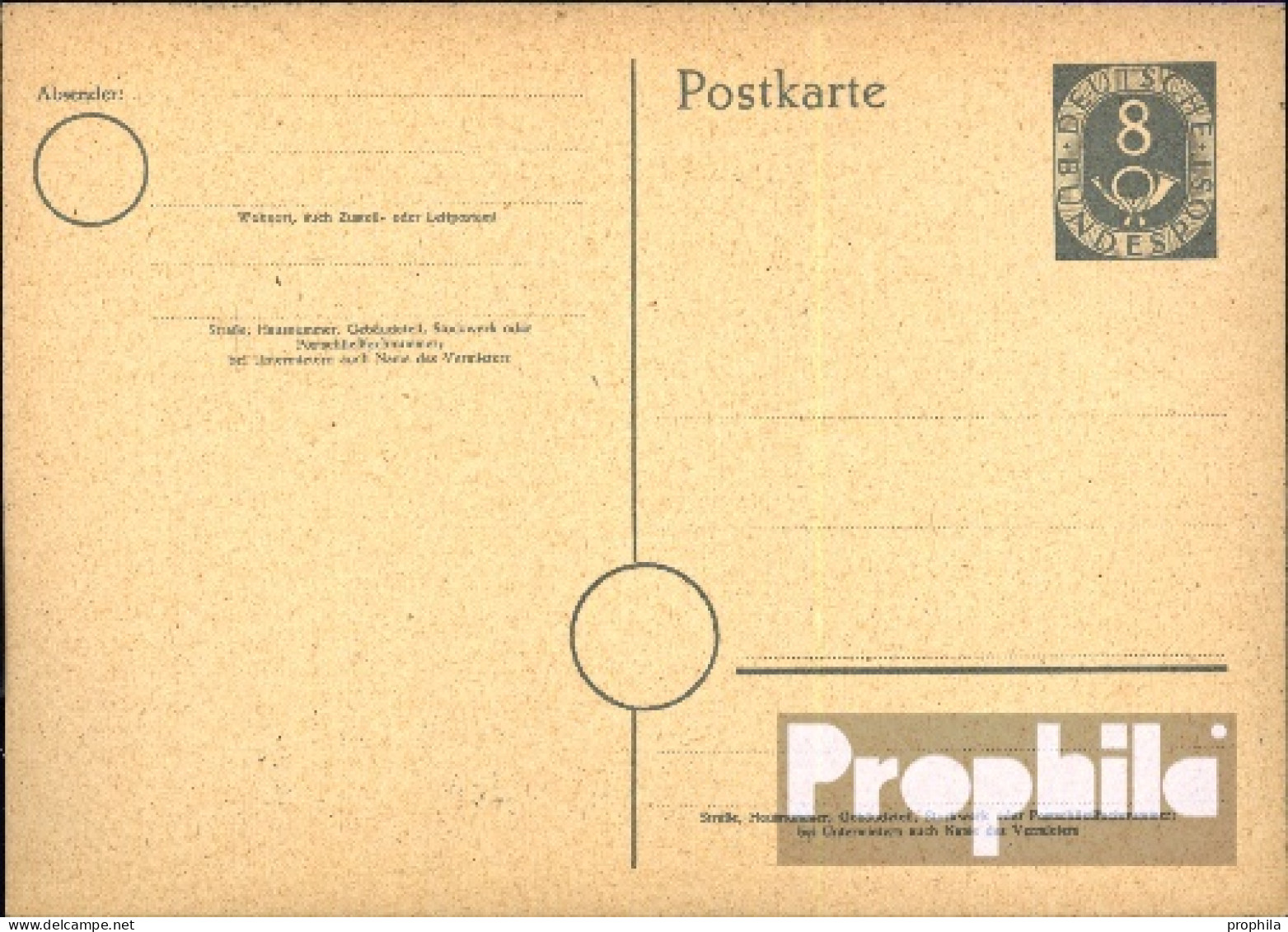 BRD P11II Amtliche Postkarte Gebraucht 1951 Posthorn - Altri & Non Classificati