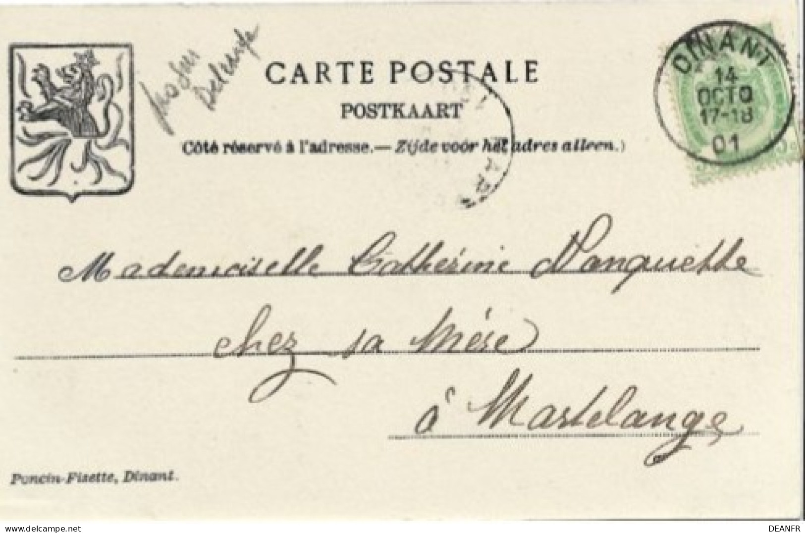 BELGIQUE : SOUVENIR De La Visite à Dinant De S.A.R. Mgr Le Prince Albert, Le 29 Septembre 1901. Carte Impeccable. - Koninklijke Families