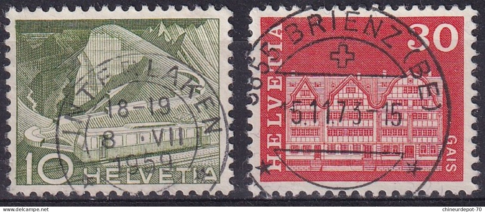 Helvetia Suisse Interlaken & Brienz - Used Stamps