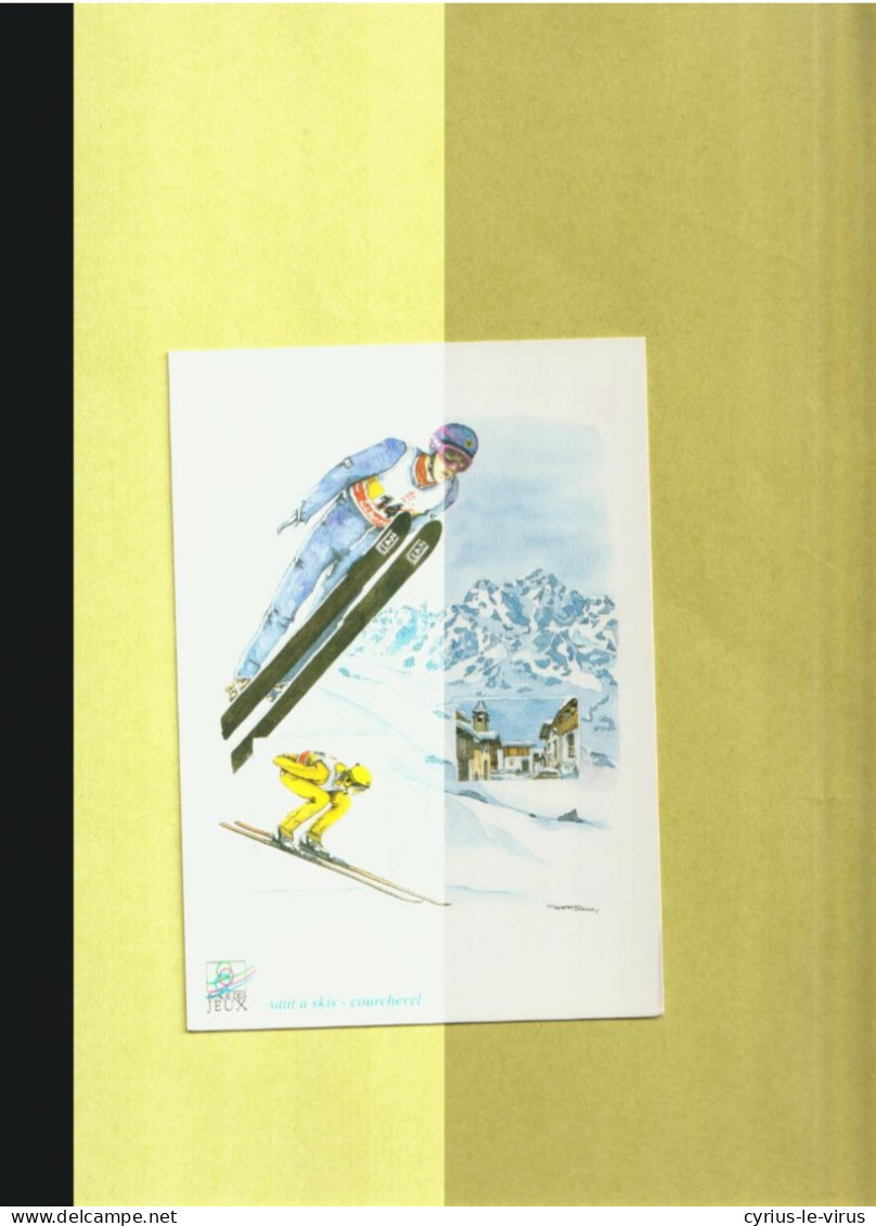 Jeux Olympiques **Saut à Ski ** Courchevel ** Aquarelle Christian Burdet - Sport Invernali