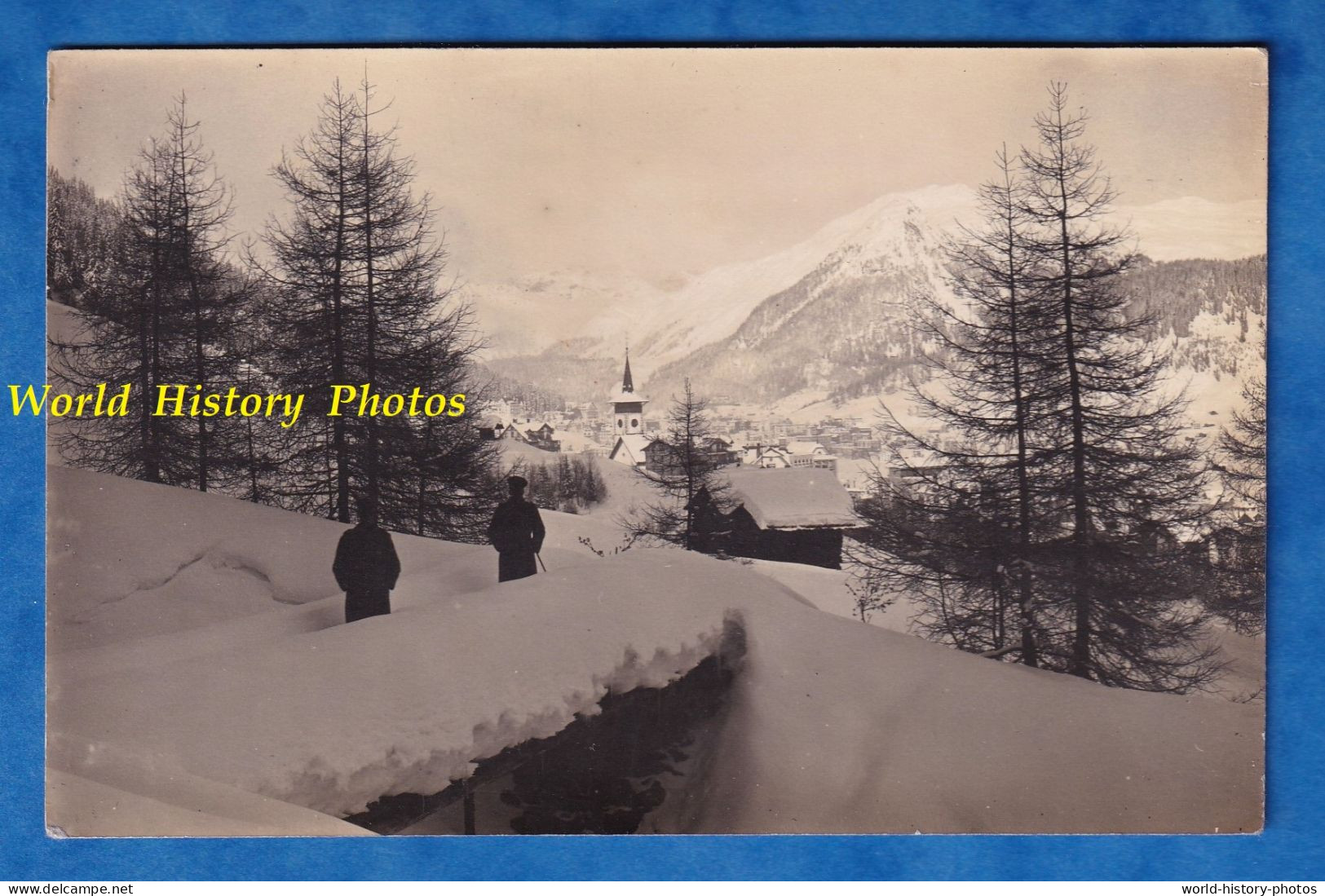 CPA Photo - DAVOS - Marienkirche / Kirche - Graubünden Suisse Montagne Alpes Alpen GR Grisons Neige Winter - Otros & Sin Clasificación