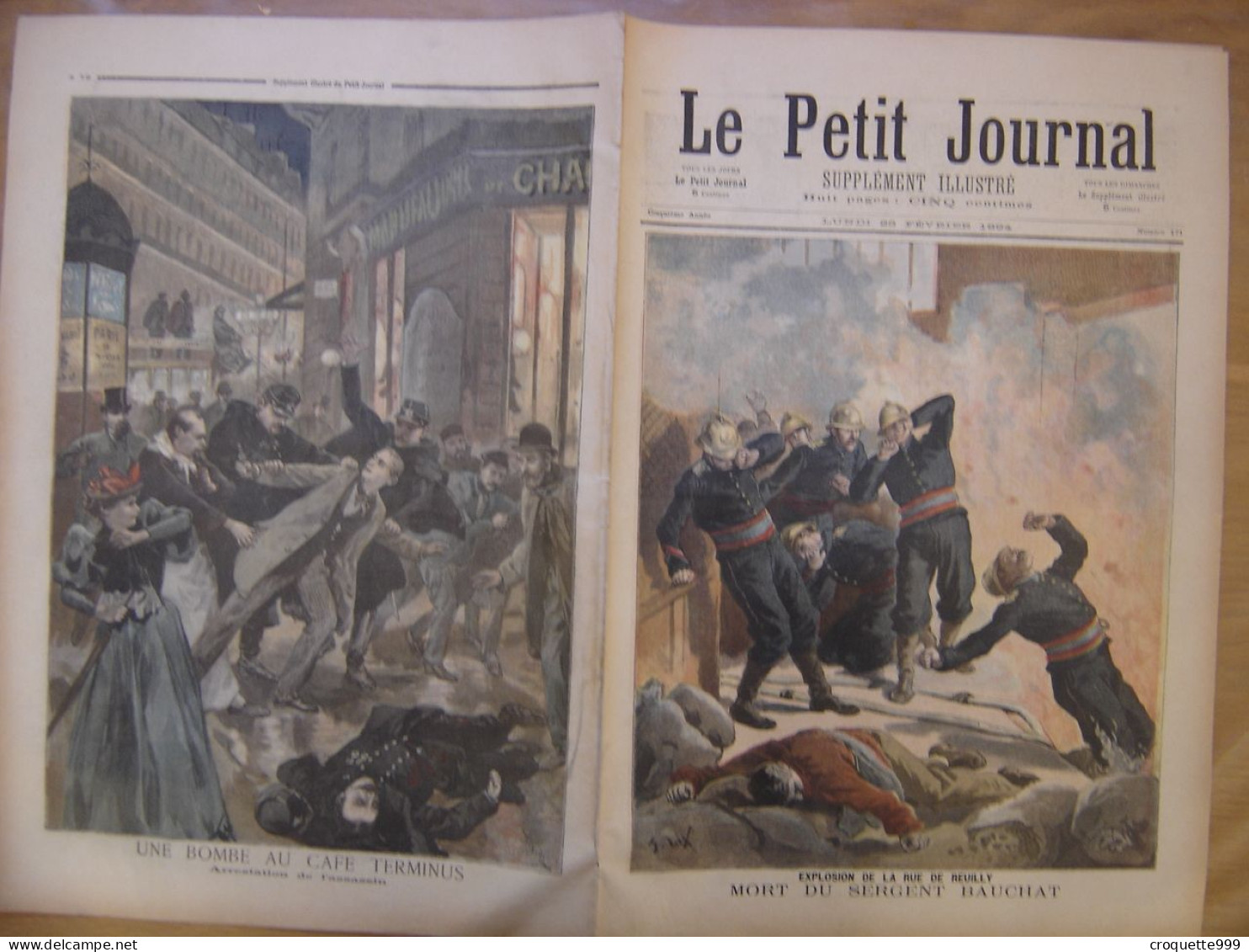 1894 LE PETIT JOURNAL 171 Mort Du Sergent BAUCHAT Café Terminus - 1850 - 1899