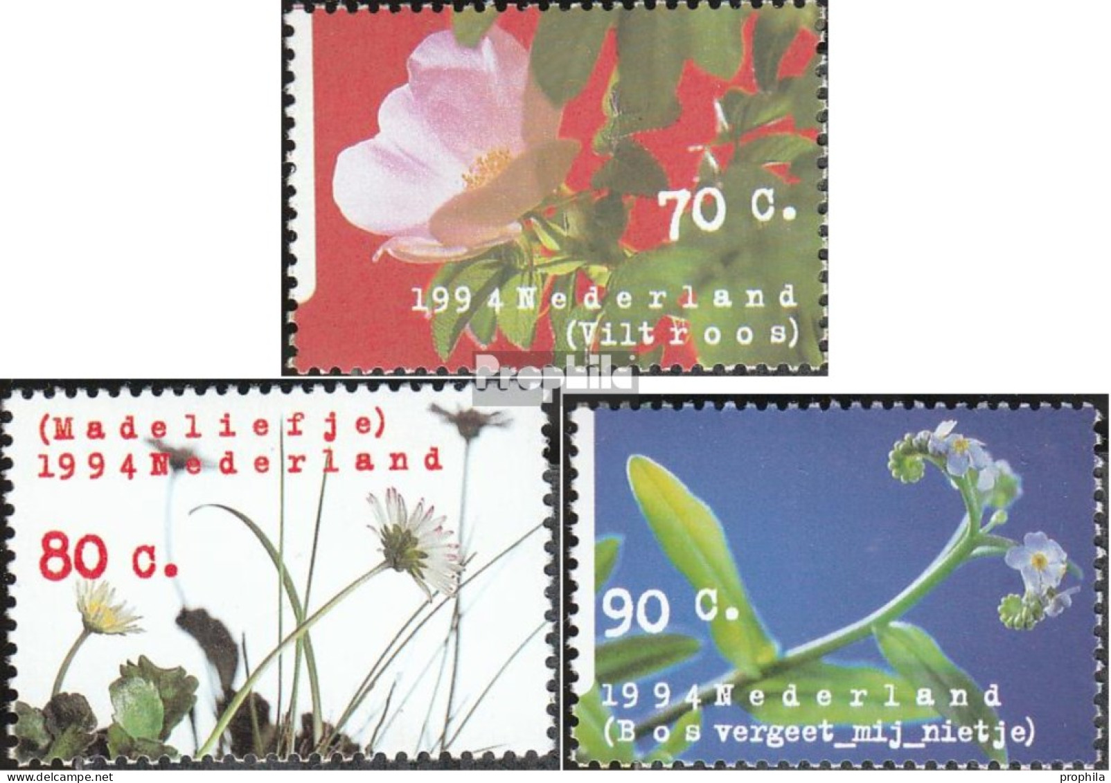 Niederlande 1504-1506 (kompl.Ausg.) Postfrisch 1994 Blumen - Ungebraucht