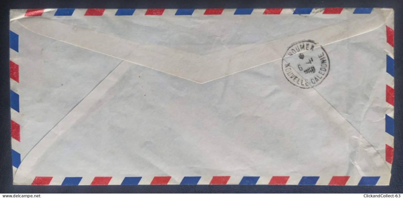 Enveloppe Océanie 1958 Lettre Obl Papeete Annexe N°1 Aerogare 1er Service Aerien Par T.A.I Pour Noumea - Andere-Oceanië