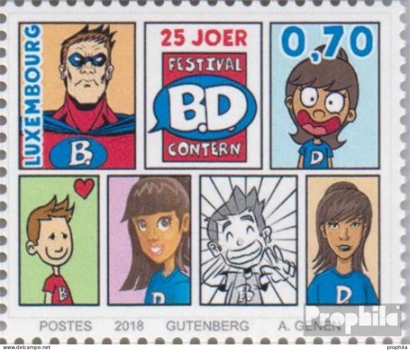 Luxemburg 2173 (kompl.Ausg.) Postfrisch 2018 Comic Festival - Unused Stamps