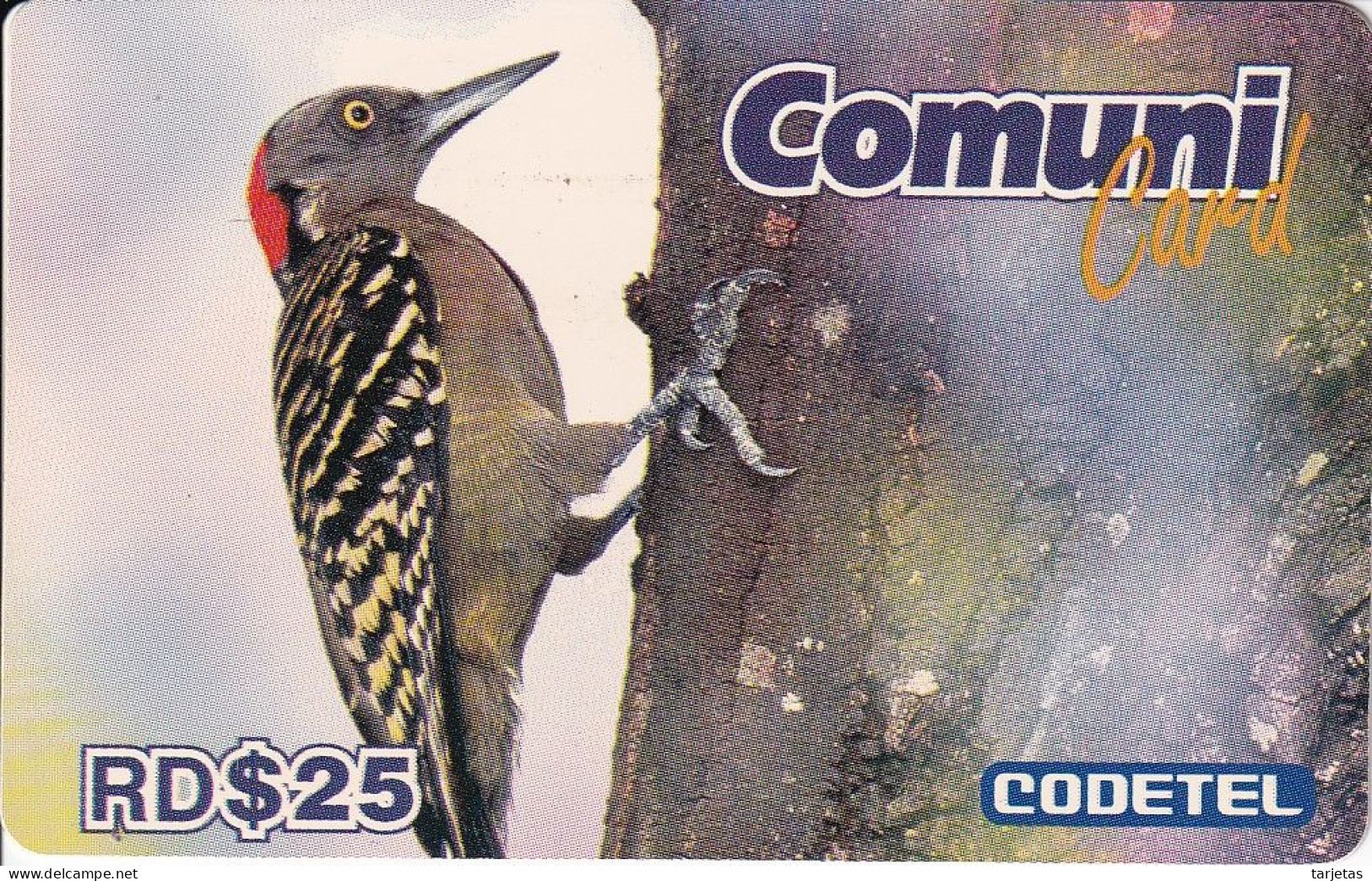 TARJETA DE REPUBLICA DOMINICANA DE UN PAJARO CARPINTERO (BIRD-PAJARO) CODETEL - Dominik. Republik