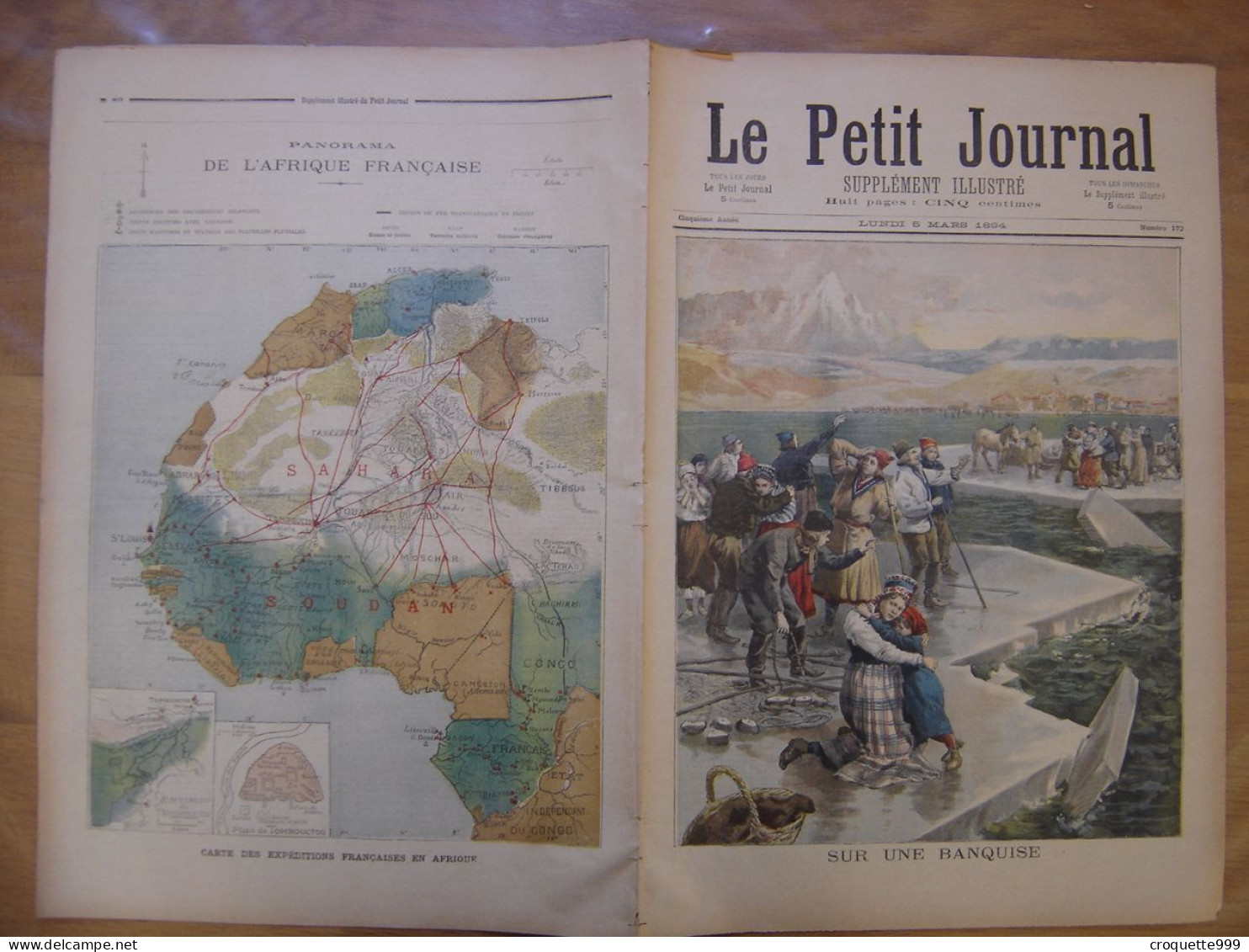 1894 LE PETIT JOURNAL 172 Sur Une Banquise L'Afrique Française - 1850 - 1899