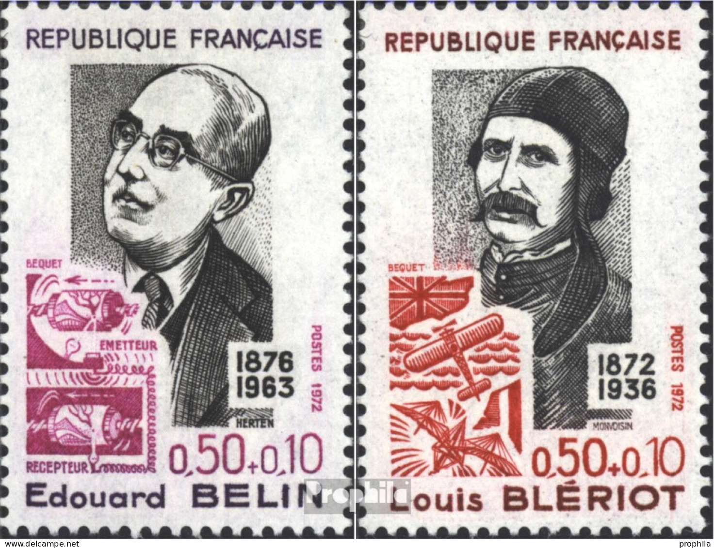 Frankreich 1799-1800 (kompl.Ausg.) Postfrisch 1972 Berühmte Franzosen - Nuovi