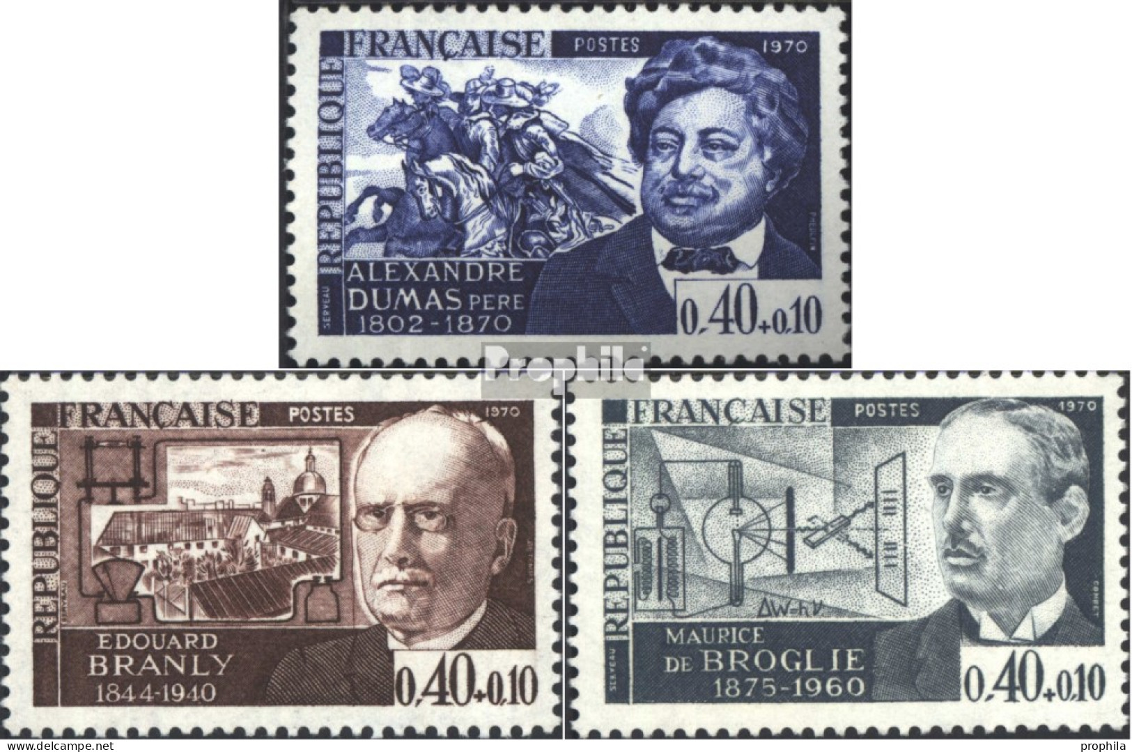 Frankreich 1707-1709 (kompl.Ausg.) Postfrisch 1970 Berühmte Franzosen - Nuovi