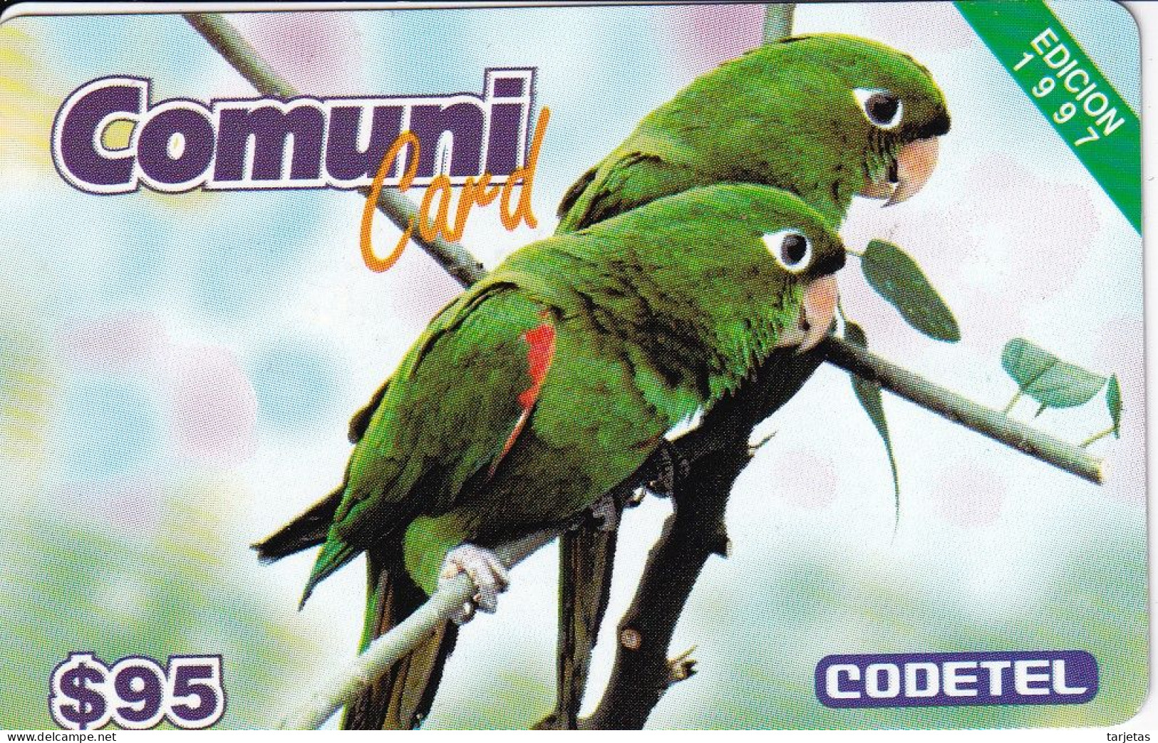 TARJETA DE REPUBLICA DOMINICANA DE UN LORO - EDICION 1997 (BIRD-PAJARO-PARROT) CODETEL - Dominik. Republik