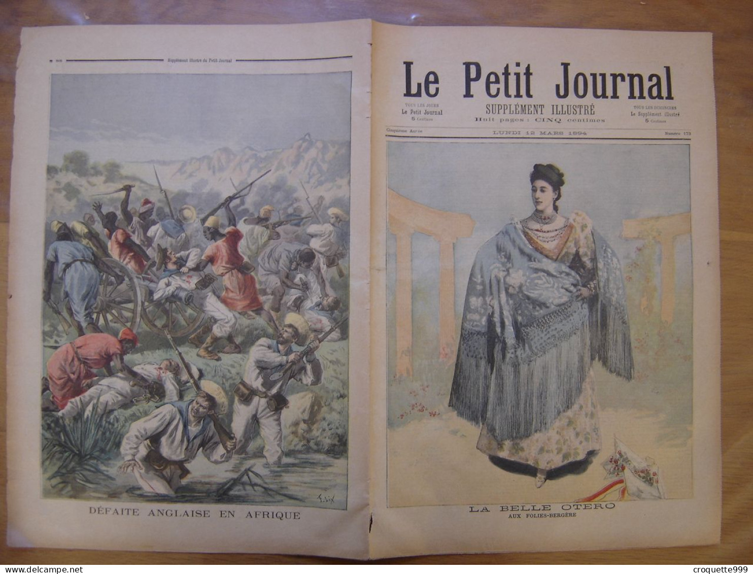 1894 LE PETIT JOURNAL 173 La Belle OTERO Défaite Anglaise En Afrique - 1850 - 1899