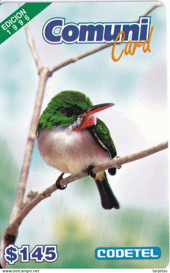 TARJETA DE REPUBLICA DOMINICANA DE UN PAJARO - EDICION 1996 (BIRD-PAJARO-PARROT) CODETEL - Dominicana