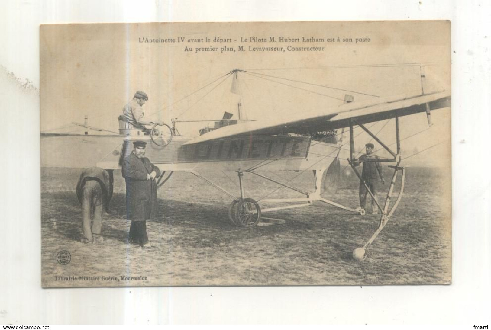 L'Antoinette IV Avant Le Départ, Le Pilote M. Hubert Latham Est à Son Poste, Au Premier Plan M. Levavasseur - ....-1914: Precursors