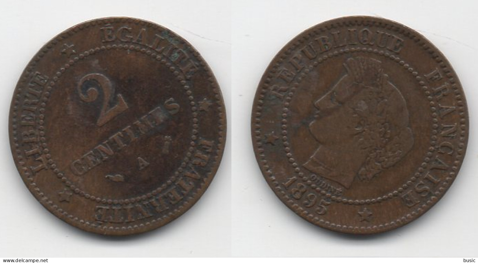 +  2 CENTIMES 1895 + - 2 Centimes