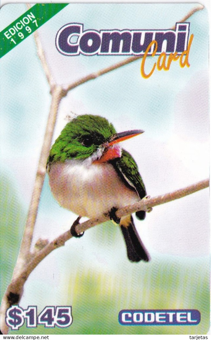 TARJETA DE REPUBLICA DOMINICANA DE UN PAJARO - EDICION 1997 (BIRD-PAJARO-PARROT) CODETEL - Dominicaine