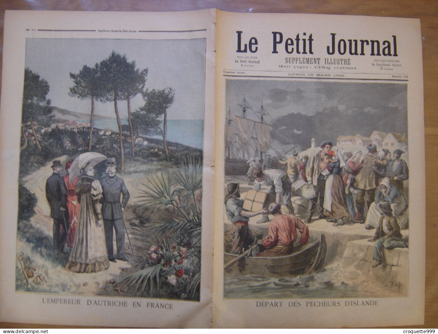 1894 LE PETIT JOURNAL 174 Pecheurs D Islande Empereur Autriche En France - 1850 - 1899