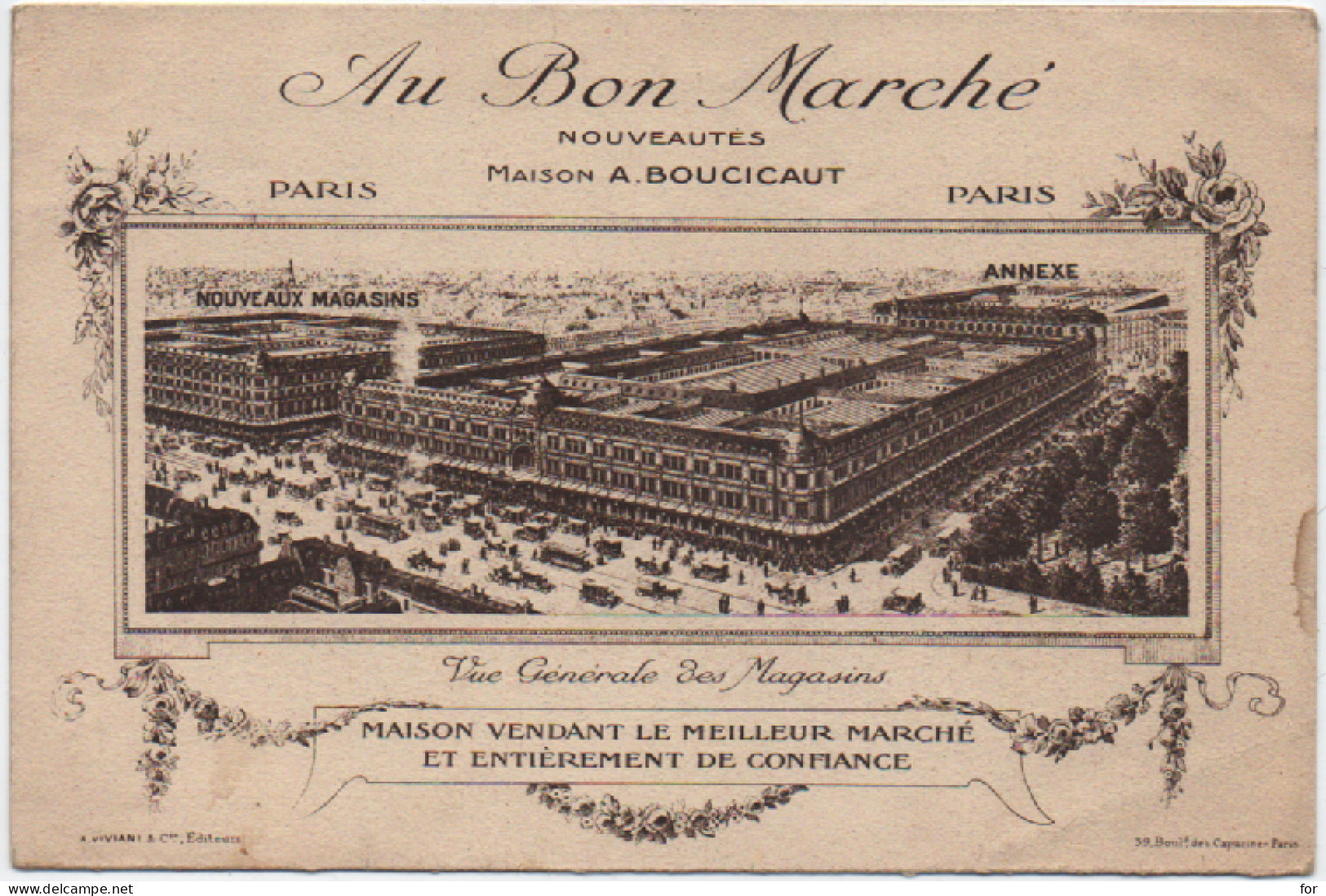 Chromo : Au Bon Marché : Chromo Double : Histoire Des Rues Da Paris - MOLIERE : - Au Bon Marché