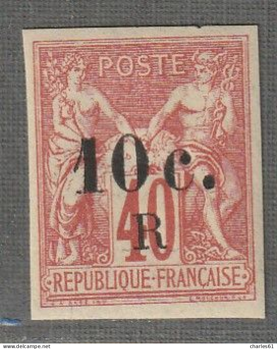 REUNION - N°9 * (1885-86) 10c Sur 40c Rouge-orange - Ongebruikt