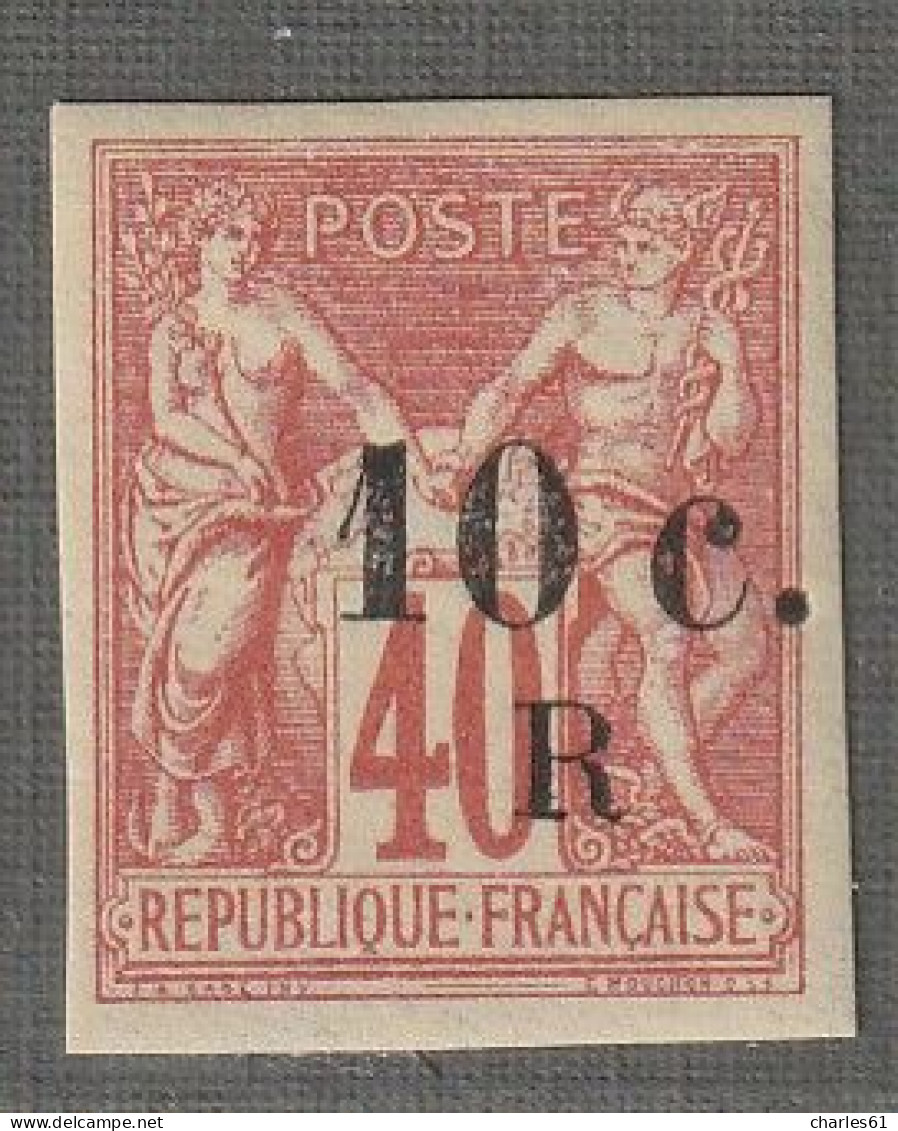 REUNION - N°9 * (1885-86) 10c Sur 40c Rouge-orange - Nuovi