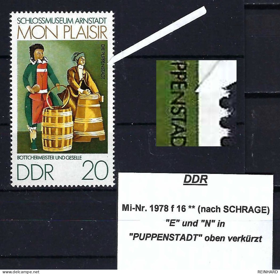 DDR Mi-Nr. 1978 F 16 Plattenfehler Postfrisch - Siehe Beschreibung Und Bild - Varietà E Curiosità