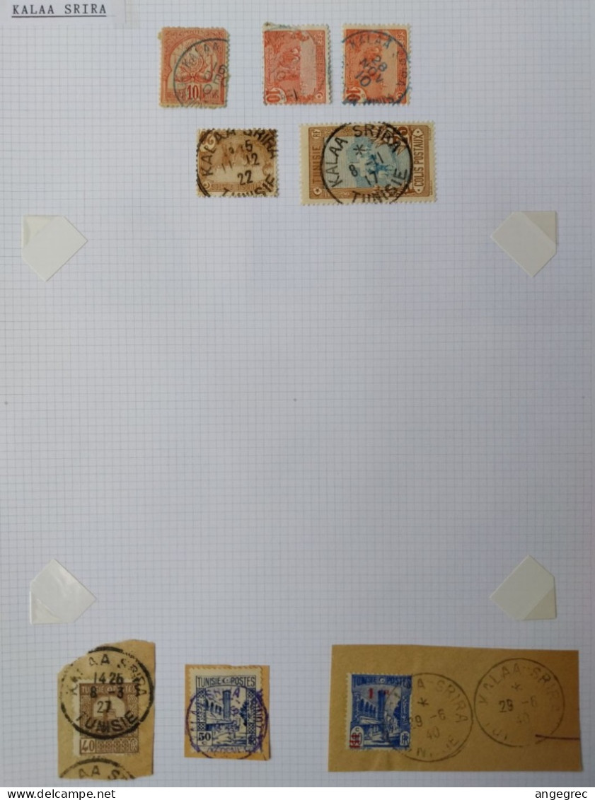 Tunisie Lot Timbre Oblitération Choisies Kalaa Srira Dont Colis Postaux, Fragment Et Cachet Bleu à Voir - Used Stamps