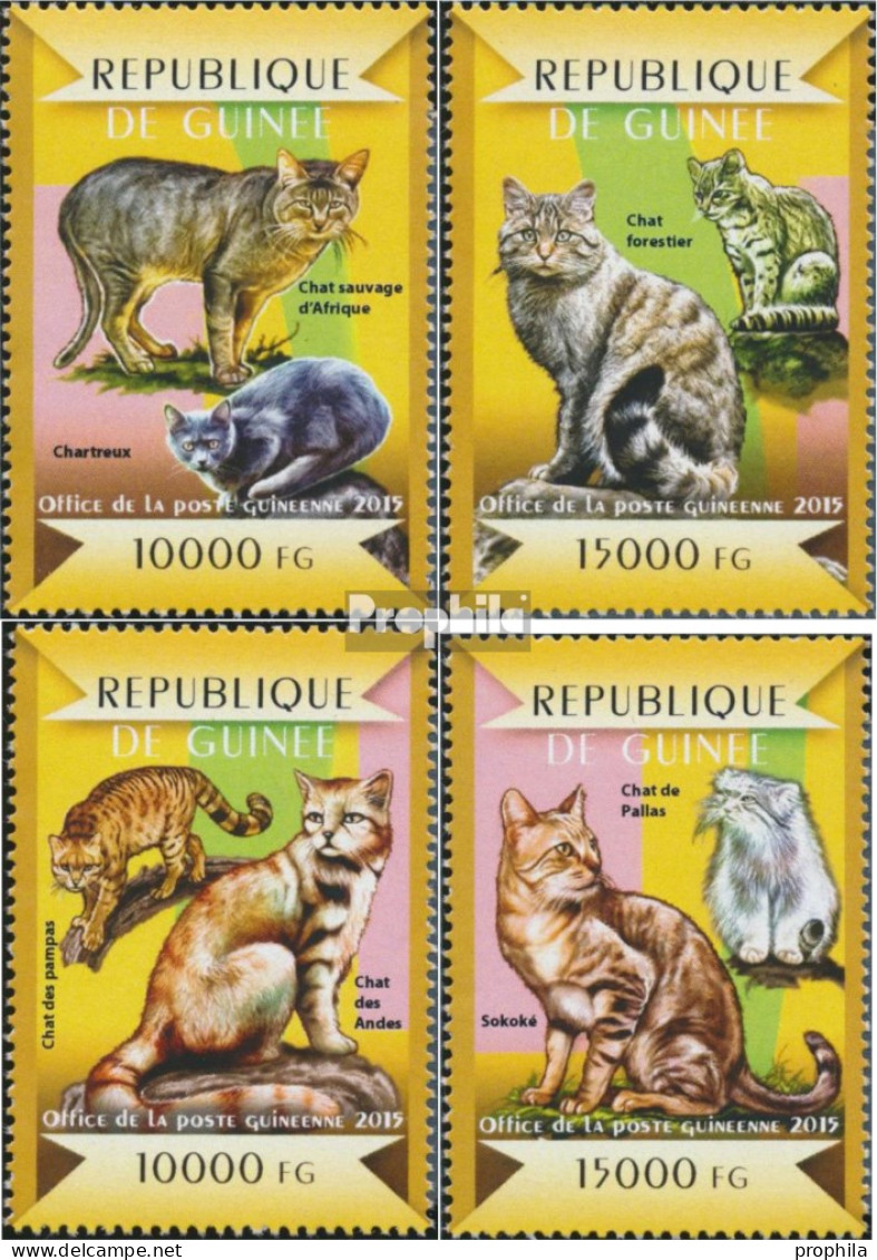 Guinea 10957-10960 (kompl. Ausgabe) Postfrisch 2015 Kleinkatzen - Guinea (1958-...)