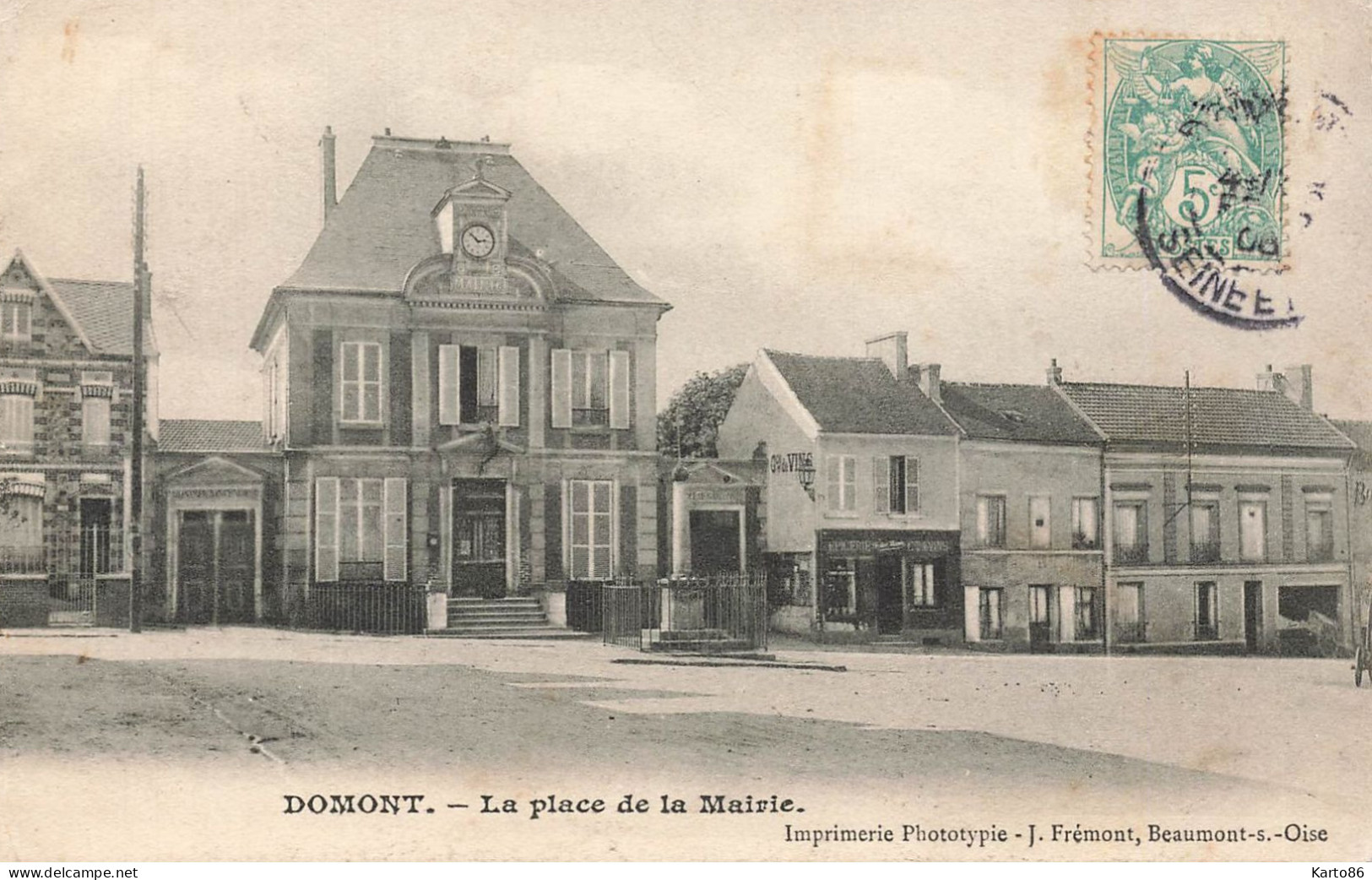 Domont * 1906 * La Place De La Mairie * Epicerie Commerce De Vins - Domont