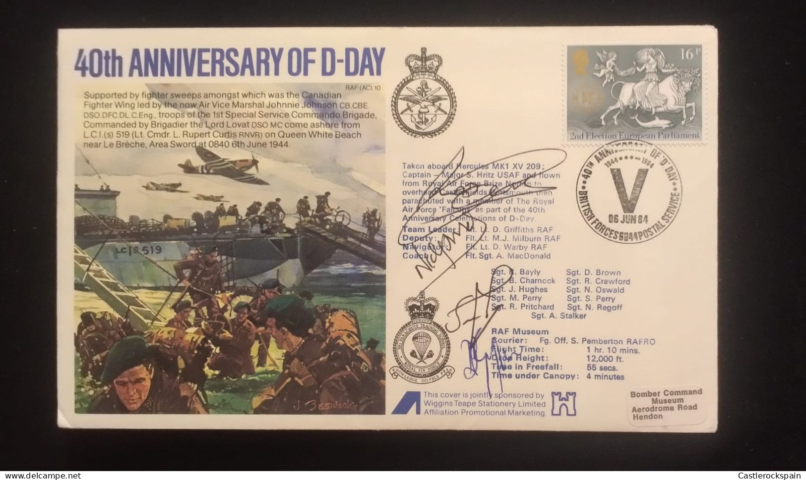 O) 1984 GREAT BRITAIN, ANNIVERSARY IF D-DAY BATTLE, SHIPS, PLANE, FDC XF - Other & Unclassified