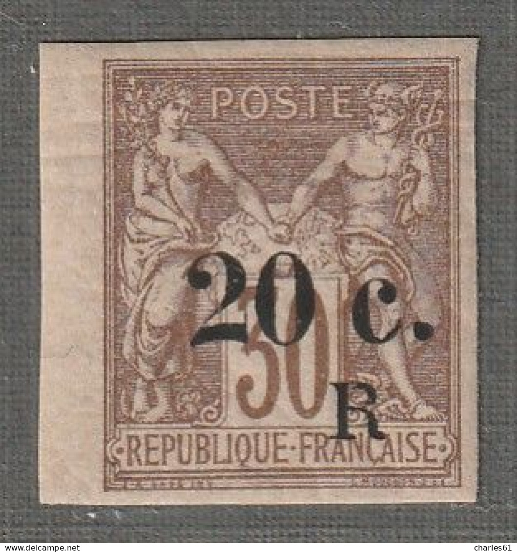 REUNION - N°10 * (1885-86) 20c Sur 30c Brun - Ungebraucht