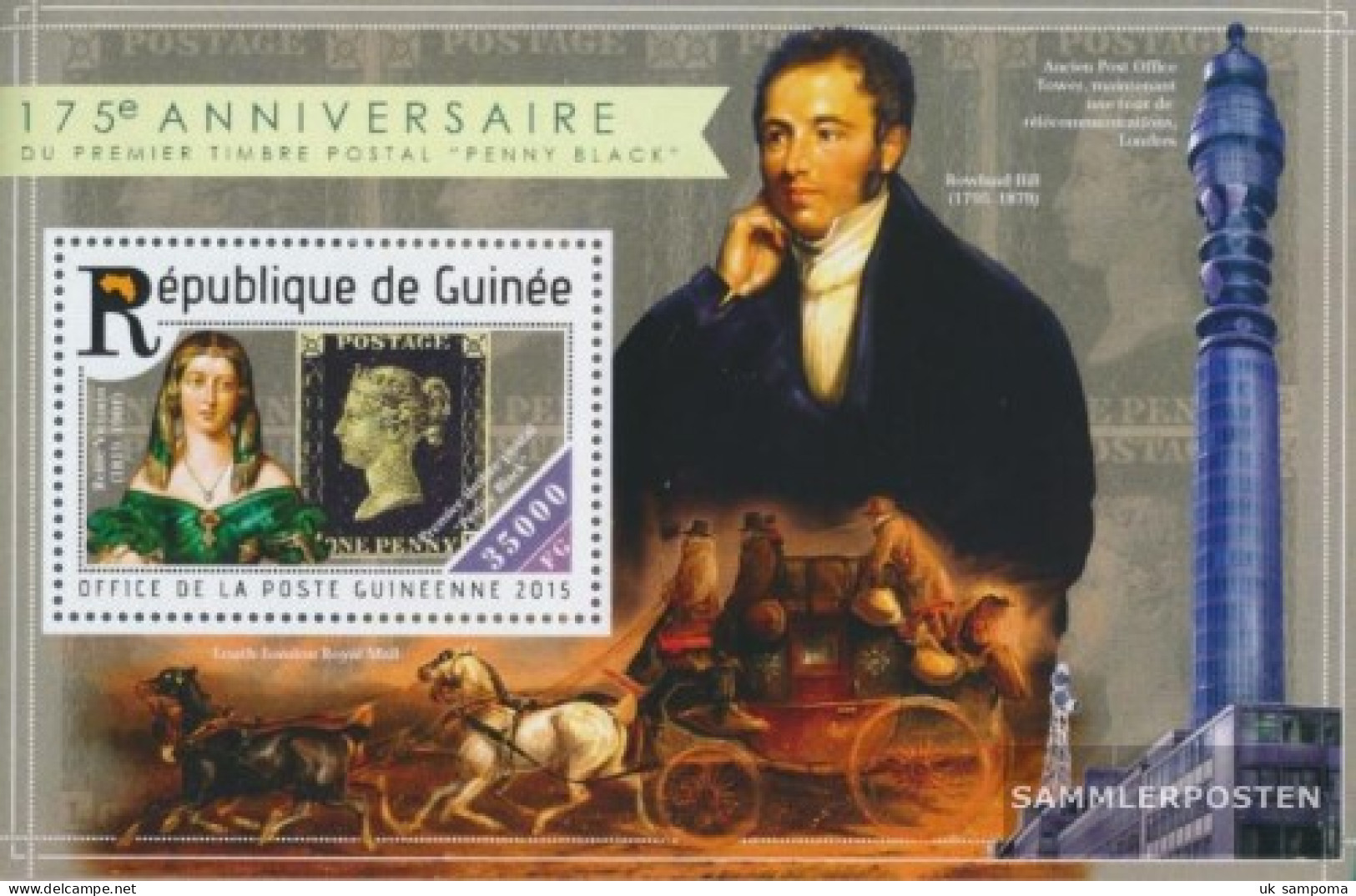 Guinea Miniature Sheet 2514 (complete. Issue) Unmounted Mint / Never Hinged 2015 175 Years Stamps - Guinea (1958-...)