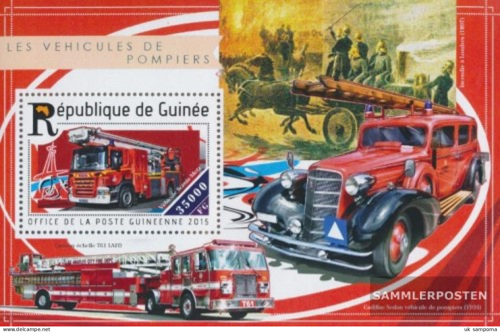 Guinea Miniature Sheet 2508 (complete. Issue) Unmounted Mint / Never Hinged 2015 Fire Truck - Guinea (1958-...)