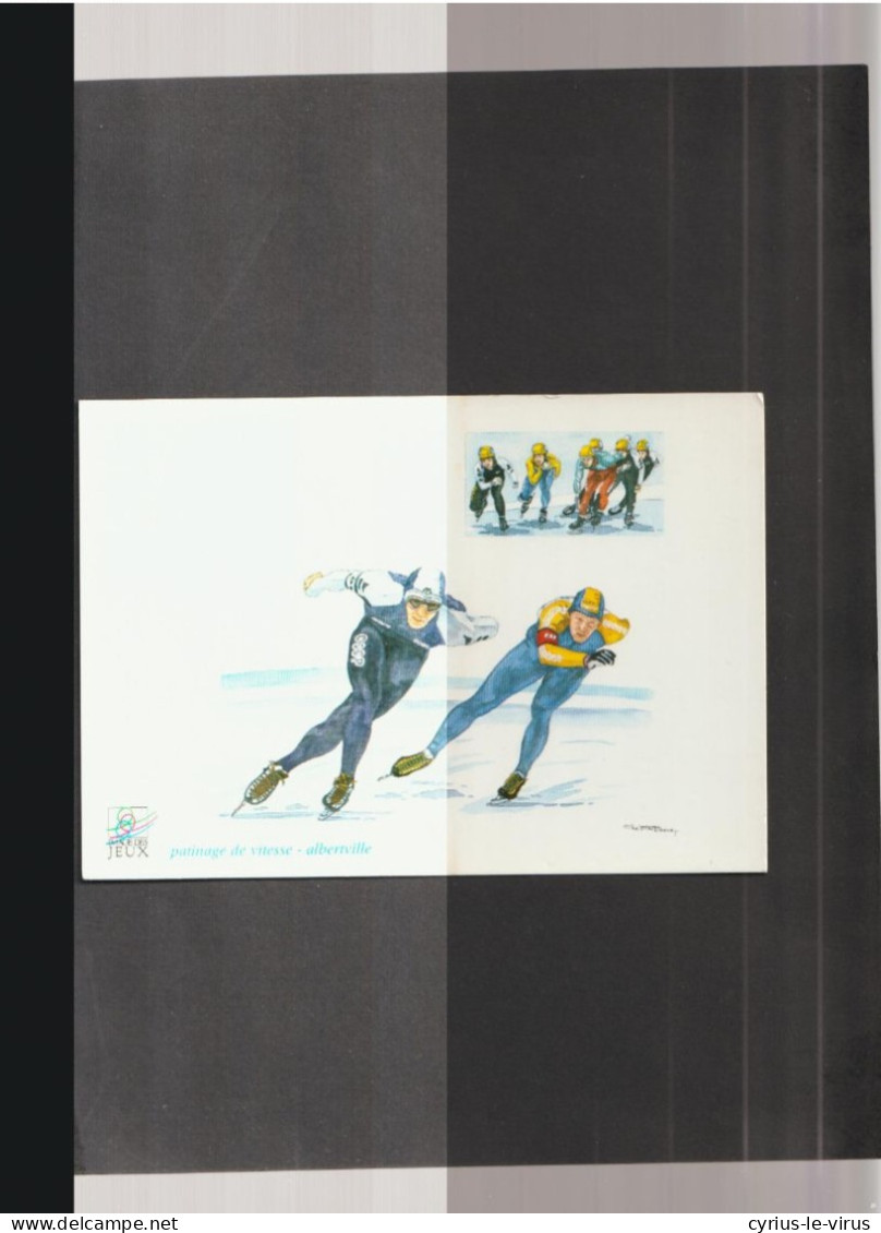 Jeux Olympiques ** Patinage De Vitesse ** Albertville  ** Aquarelle Christian Burdet - Wintersport