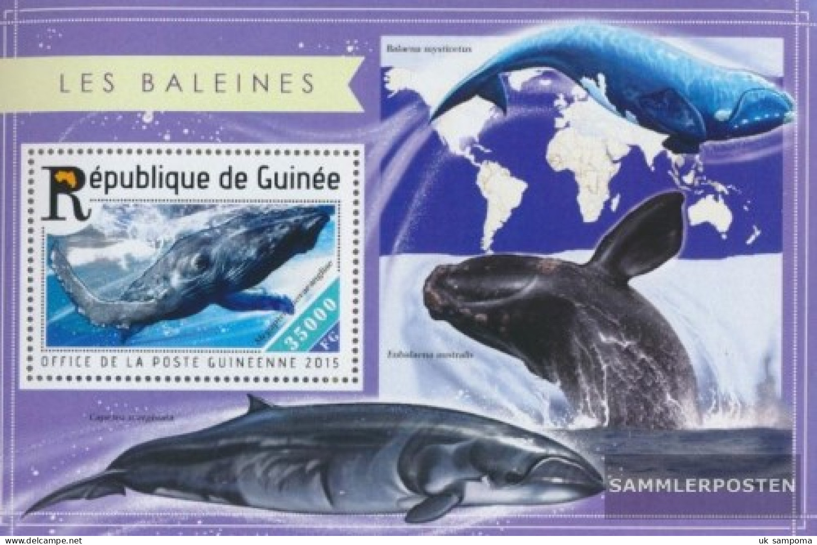 Guinea Miniature Sheet 2507 (complete. Issue) Unmounted Mint / Never Hinged 2015 Whales - Guinea (1958-...)