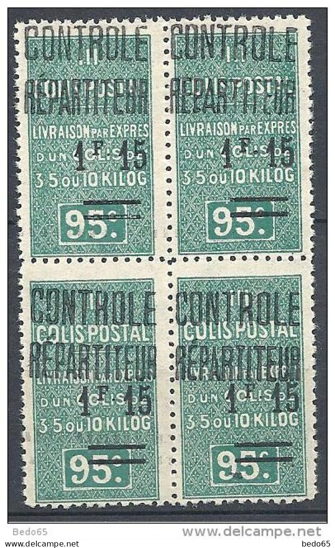 ALGERIE COLIS POST  YVERT N° 28 / MAURY N° 41 X 4 SURCHARGE DEPLACE  NEUF** TB - Parcel Post