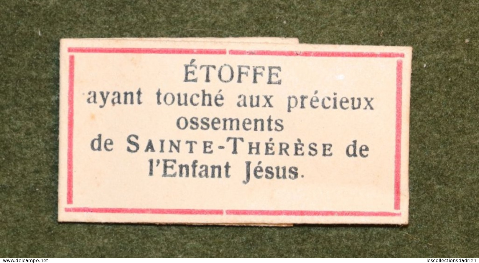 Relique - étoffe Ayant Touché Aux Ossements De Sainte Thérèse Lisieux  Carmélites - Relic - Godsdienst & Esoterisme