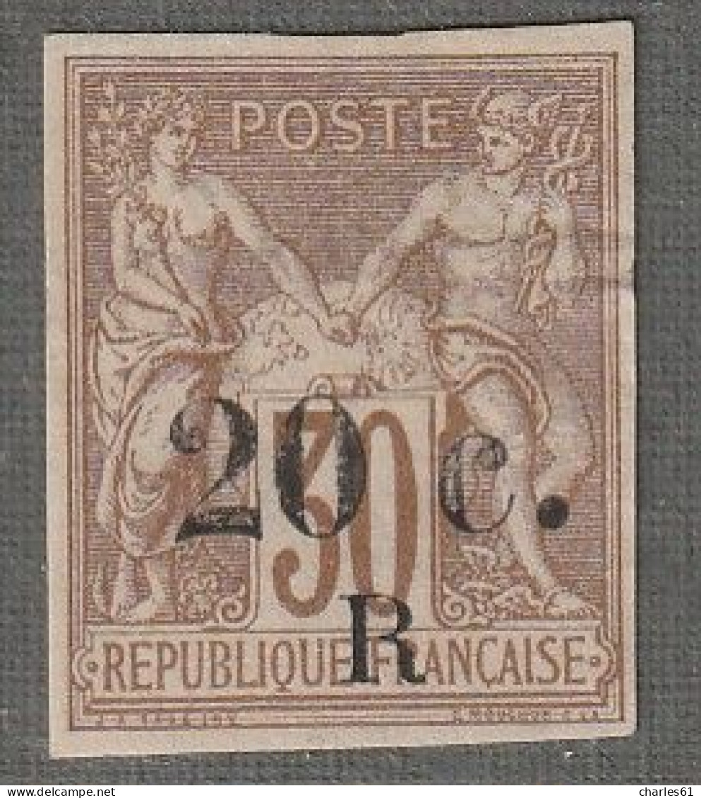 REUNION - N°10 Nsg (1885-86) 20c Sur 30c Brun - Ongebruikt