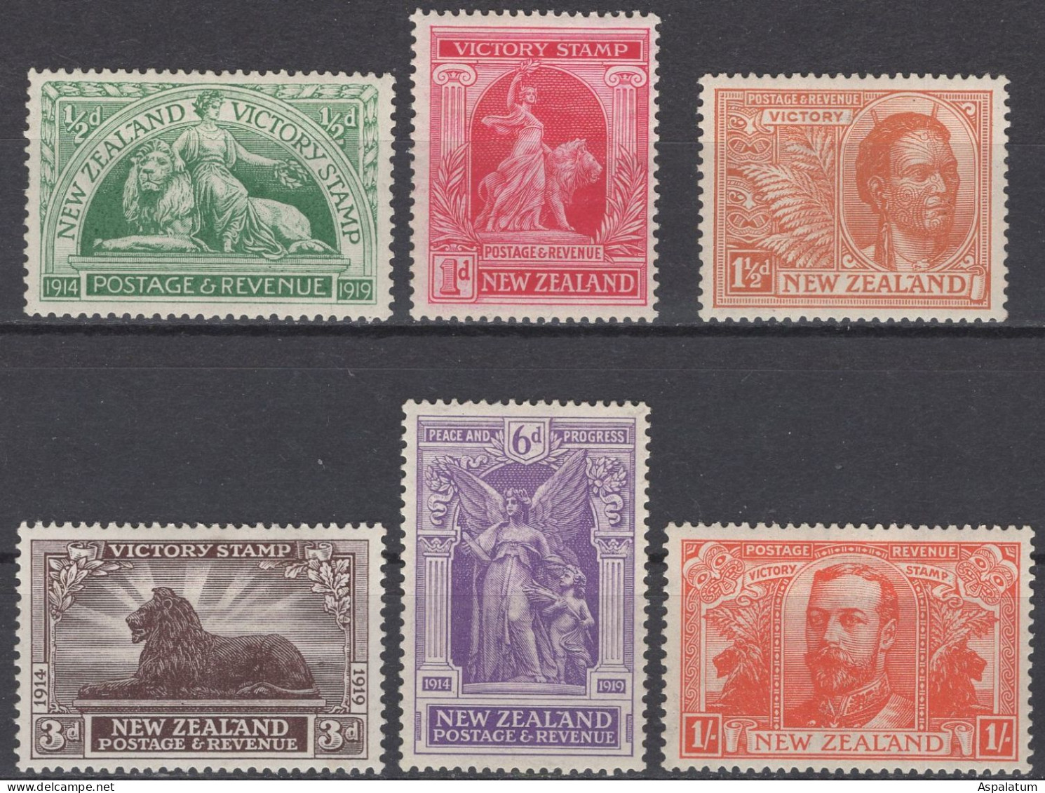 New Zealand - Set Of 6 - Victory Stamps - Mi 155~160 - 1920 - Ongebruikt