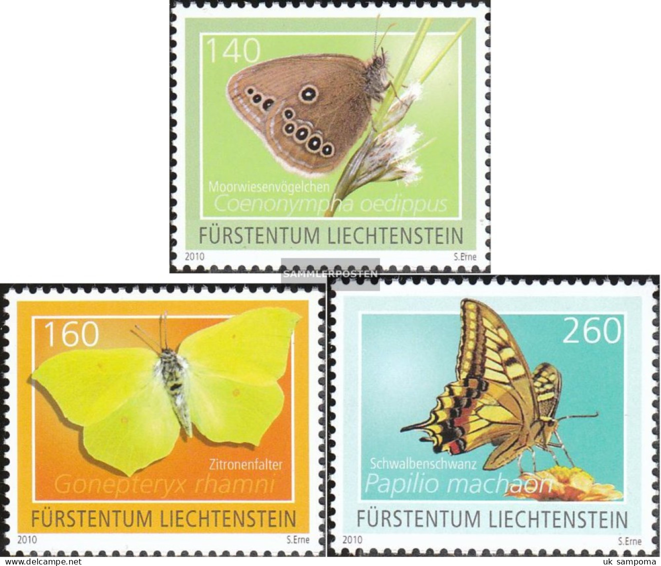 Liechtenstein 1557-1559 (complete Issue) Unmounted Mint / Never Hinged 2010 Butterflies - Unused Stamps