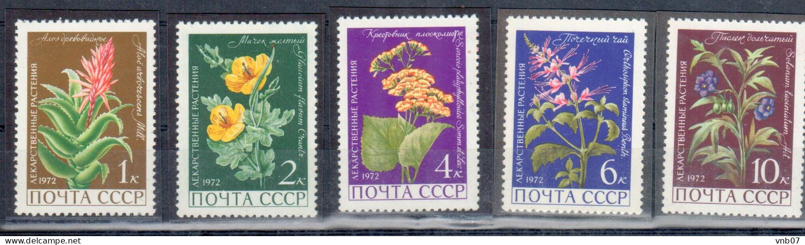 Russia USSR 1972 Sc#3953-3957, Mi#3988-3992. Medicinal Plants.  MNH. - Ungebraucht