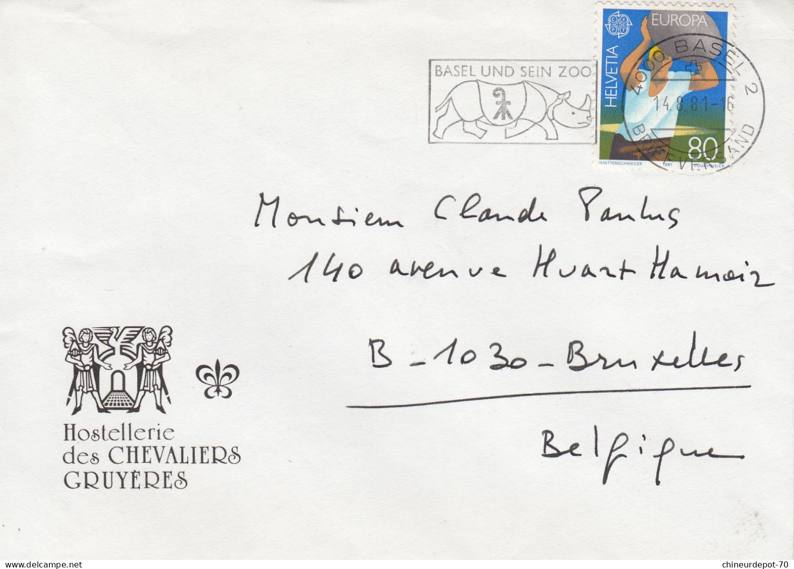 Hostellerie Des Chevaliers Cachet 14-8-81 Bassel - Storia Postale