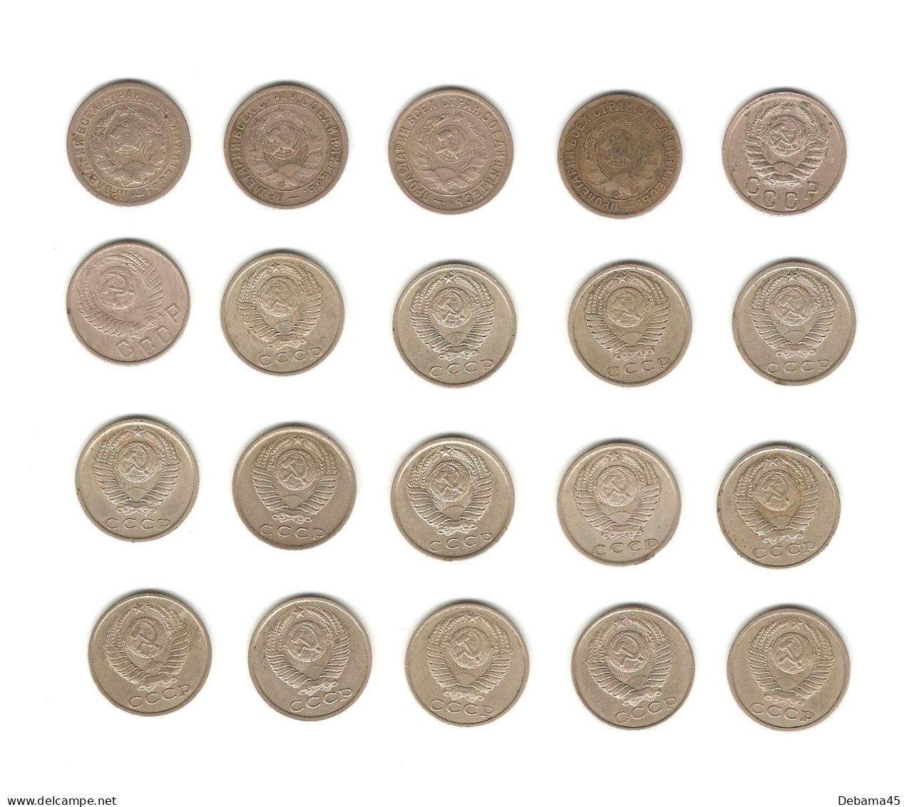 311/ RUSSIE (URSS) : 20 X 15 Kopeck Différents (de 1931 à 1987) - Russland