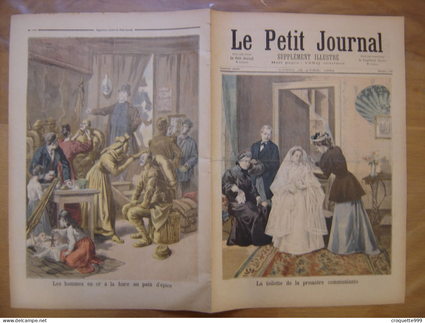 1894 LE PETIT JOURNAL 178 Premiere Communiante Foire Pain Epice - 1850 - 1899
