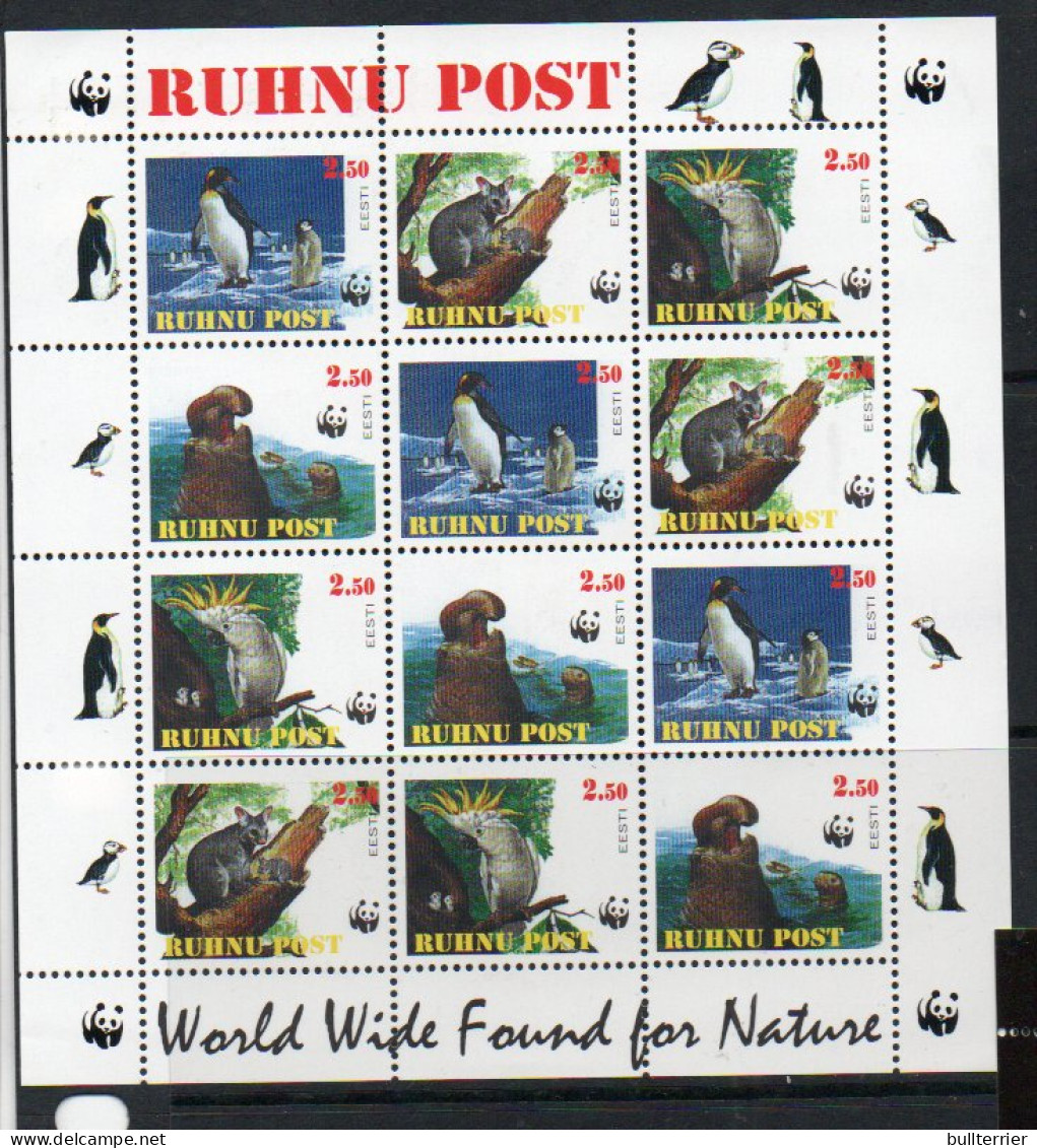 ESTONIA LOCALS - RUHNU POST - WWF SET OF 4 IN SHEETELT OF 12  MINT NEVER HINGED - Estonie