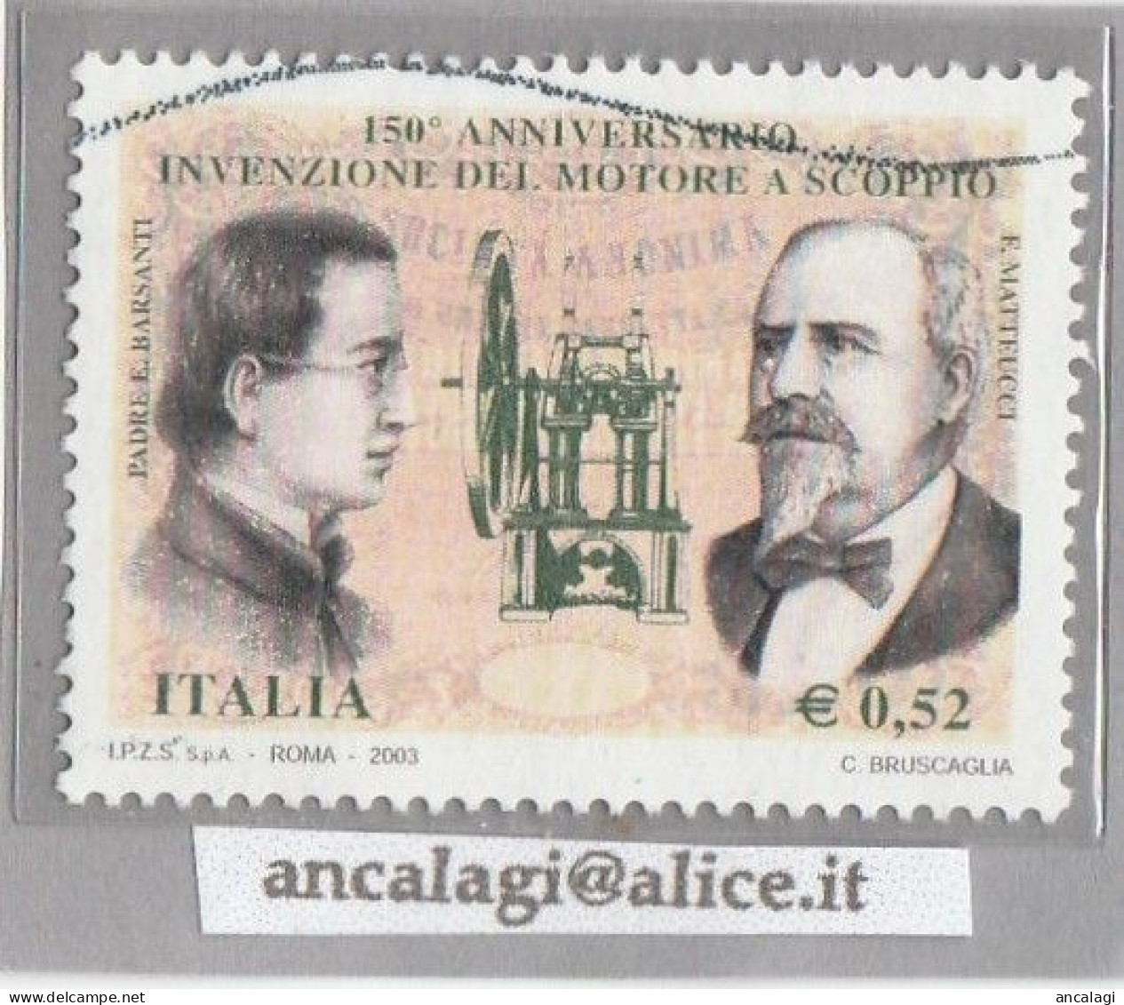 USATI ITALIA 2003 - Ref.0908 "INVENZIONE MOTORE A SCOPPIO" 1 Val. - - 2001-10: Used